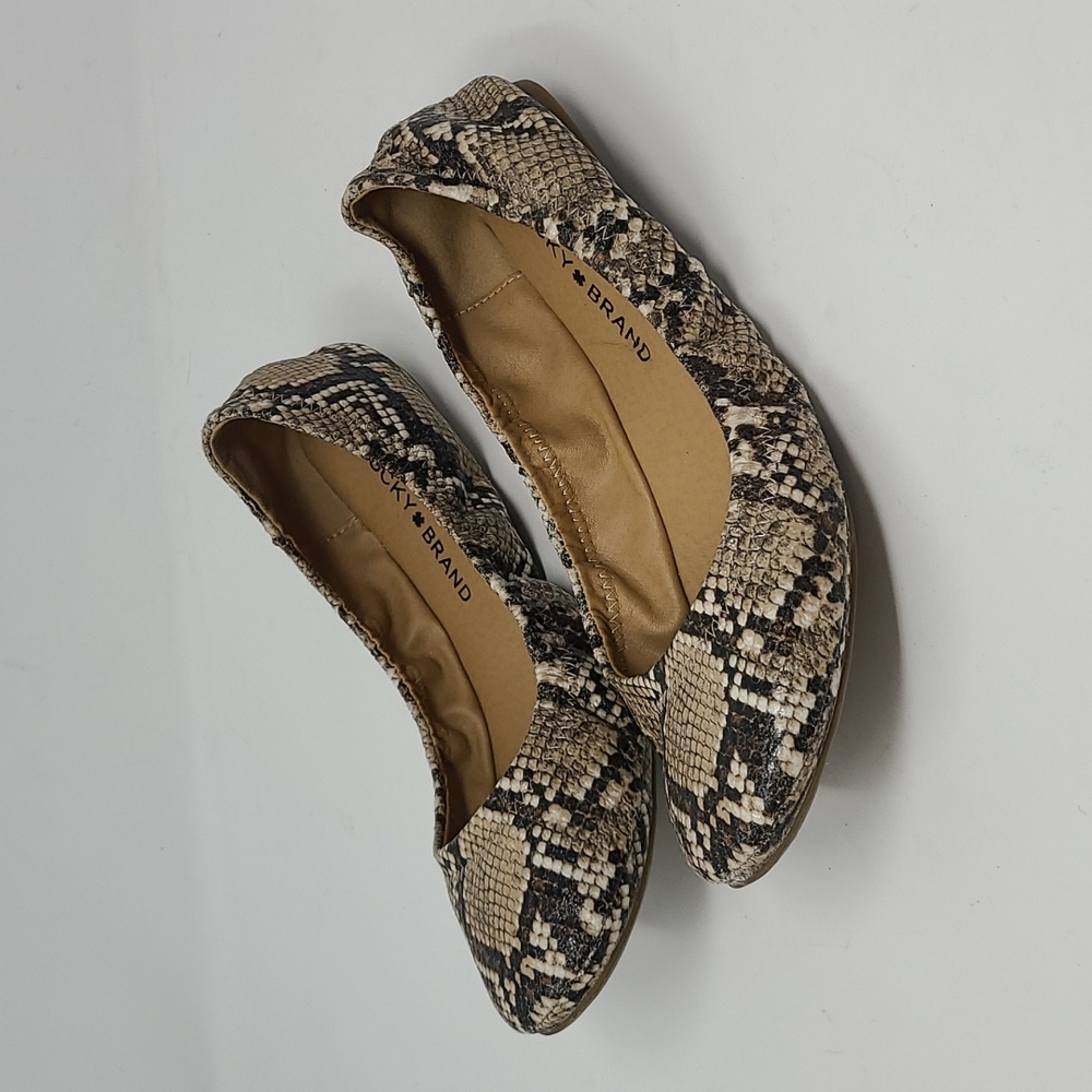 Lucky Brand Women's Erin Snakeskin Ballet Flats Size 8M